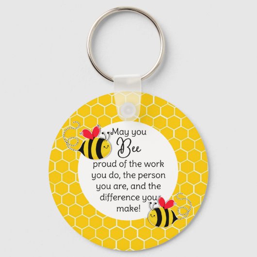 Bee Proud Teacher Appreciation gift キーホルダー (正面)
