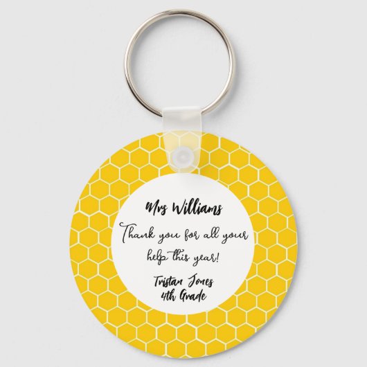 Bee Proud Teacher Appreciation gift キーホルダー (裏面)