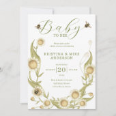 Bee QRコードシャワーベビーへのオールインワン招待状 招待状 (正面)