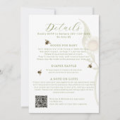 Bee QRコードシャワーベビーへのオールインワン招待状 招待状 (裏面)