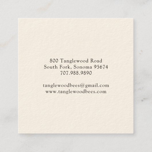 Bee Rainbow Honey Products名刺 スクエア名刺 (裏面)