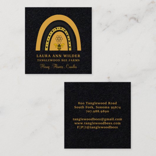 Bee Rainbow Honey Products名刺 スクエア名刺 (正面/裏面)