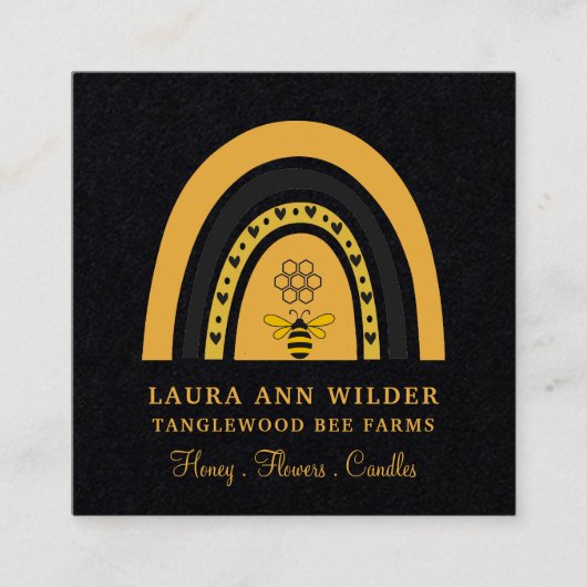 Bee Rainbow Honey Products名刺 スクエア名刺 (正面)