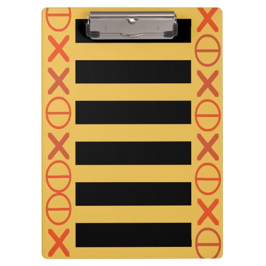 Bee Red Code Strings任意の色ストライプの黒い文字 クリップボード (正面)