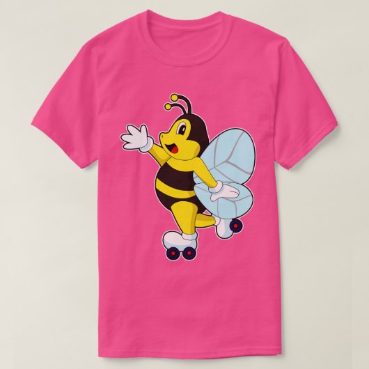 Bee Roller skatesインラインスケートで滑る Tシャツ (デザイン正面)