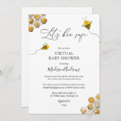 Bee Safe Virtual Baby Shower 招待状 (正面/裏面)
