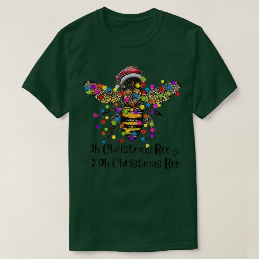 Bee Santa Oh Christmas Bee Oh Christmas Bee Light  Tシャツ (デザイン正面)