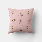 Bee seamless pattern on pastel background. Vintage クッション (裏面)