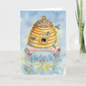Bee Skep Blank Notecard カード (正面)