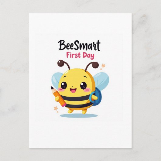 Bee‑Smart First Day School Postcard ポストカード (正面)