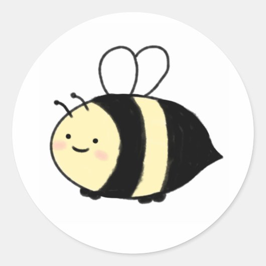 bee sticker ラウンドシール (正面)