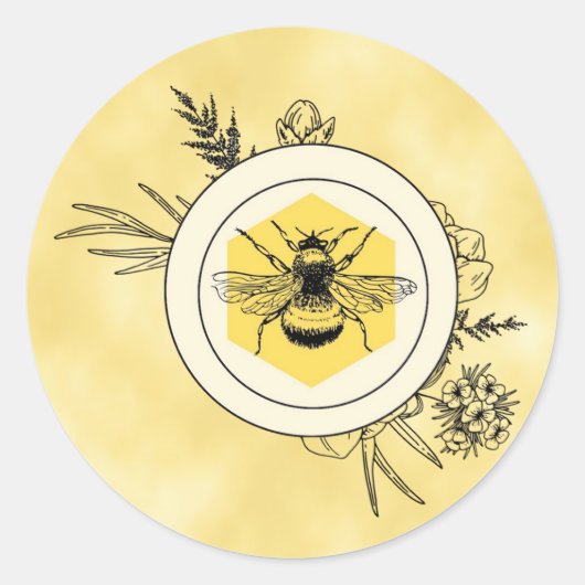 Bee Sticker ラウンドシール (正面)