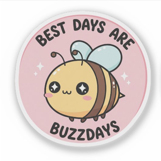 Bee Sticker – Cute Kawaii Bumblebee シール (正面)