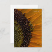 Bee & Sunflowerアップクローズ ノートカード (正面/裏面)