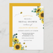 Bee Sunflowerブライダルシャワー 招待状 (正面/裏面)