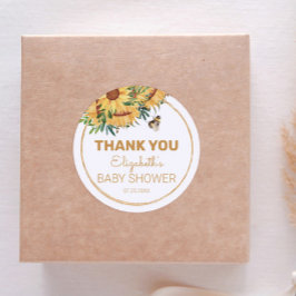 Bee, Sunflower and Baby Shower Thank You ラウンドシール