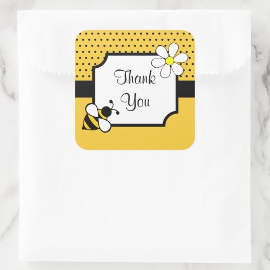 Bee Thank You Stickers スクエアシール (バッグ)