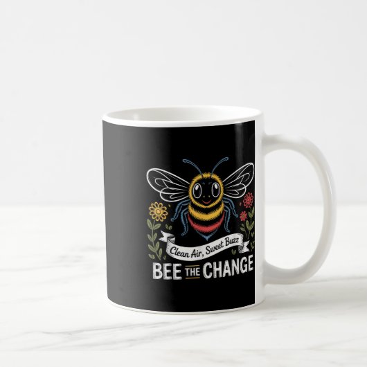 Bee The Changeかわいい環境認識度Bee コーヒーマグカップ (右)