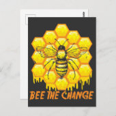 Bee The Change 養蜂 ハチミツ 子宮 ハチミツ ハチ ポストカード (正面/裏面)