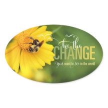 Bee the Change Ovalステッカー