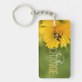 Bee the Change Rectangular Acrylic Keychain キーホルダー
