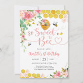 Bee Theme 1st Birthday Invitation 招待状 (正面)