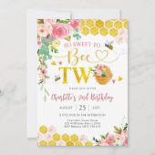Bee Theme 2nd Birthday Invitation 招待状 (正面)