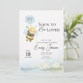 Bee Theme Baby Shower Invitation 招待状 (スタンド正面)