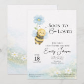 Bee Theme Baby Shower Invitation 招待状 (正面/裏面)