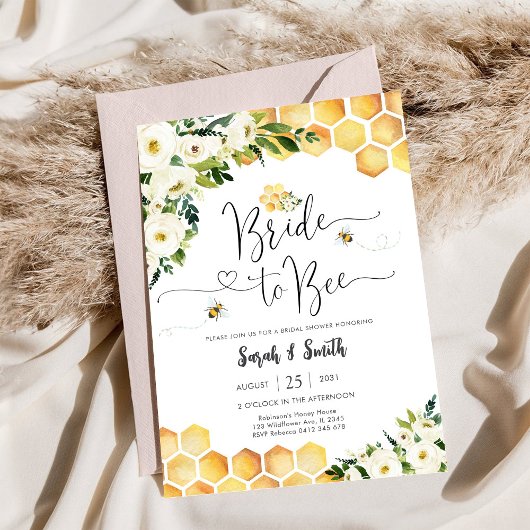 Bee Theme Bridal Shower Invitation 招待状