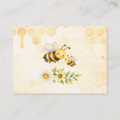 Bee Theme Diaper Raffle Baby Shower 名刺 (裏面)