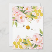 Bee Theme First Birthday Invitation 招待状 (裏面)