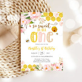 Bee Theme First Birthday Invitation 招待状
