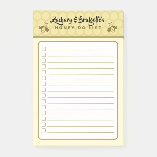 Bee Theme Honey Do List Sticky Notes ポストイット (正面)