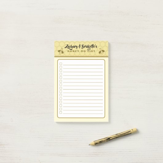 Bee Theme Honey Do List Sticky Post-It Notes ポストイット (デスク上)