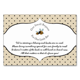 Bee themed – ブックリクエスト赤ちゃんシャワーカード テーブルナンバー