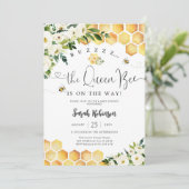 Bee Themed Baby Shower Invitation 招待状 (スタンド正面)