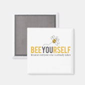 Bee Themed "be yourself"意欲を起このおもしろい引用文 マグネット (正面/裏面)