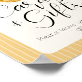 Bee Themed Cards And Gift Baby Shower Table Sign ポスター (角)