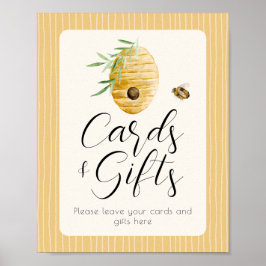 Bee Themed Cards And Gift Baby Shower Table Sign ポスター
