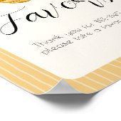 Bee Themed Watercolor Bumblebee Favor Table Sign ポスター (角)