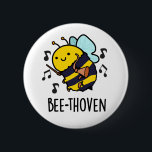 Bee-thoven Funny Music Bee Pun  缶バッジ<br><div class="desc">Bee-thoven Funny Music Bee Pun features a cute musical bee. Perfect pun gift for family and friends who love cute music bee puns.</div>