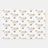 Bee Turning Two Birthday Gift ラッピングペーパーシート (正面2)