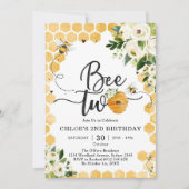 Bee Two Honey Bee 2nd Birthday Invitation 招待状 (正面)