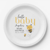 Bee-utifulお祝い:ハローベビーBee Shower ペーパープレート (正面)