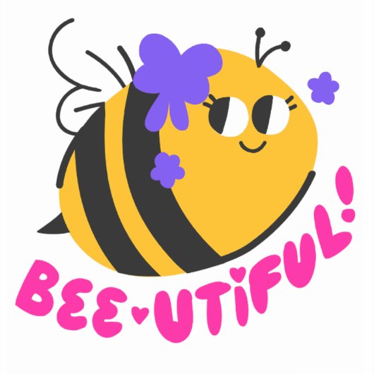 Bee-utiful Daily Affirmation Sticker シール (正面)