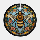 Bee-utiful Stained Glass Honeybee ガラスオーナメント (裏面)