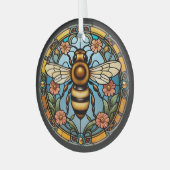 Bee-utiful Stained Glass Honeybee ガラスオーナメント (正面左)