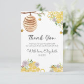 Bee Water Color Beehiveのブライダルシャワー サンキューカード (スタンド正面)