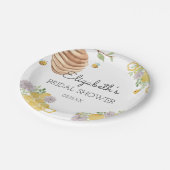 Bee Water Color Beehiveのブライダルシャワー ペーパープレート (アングル)